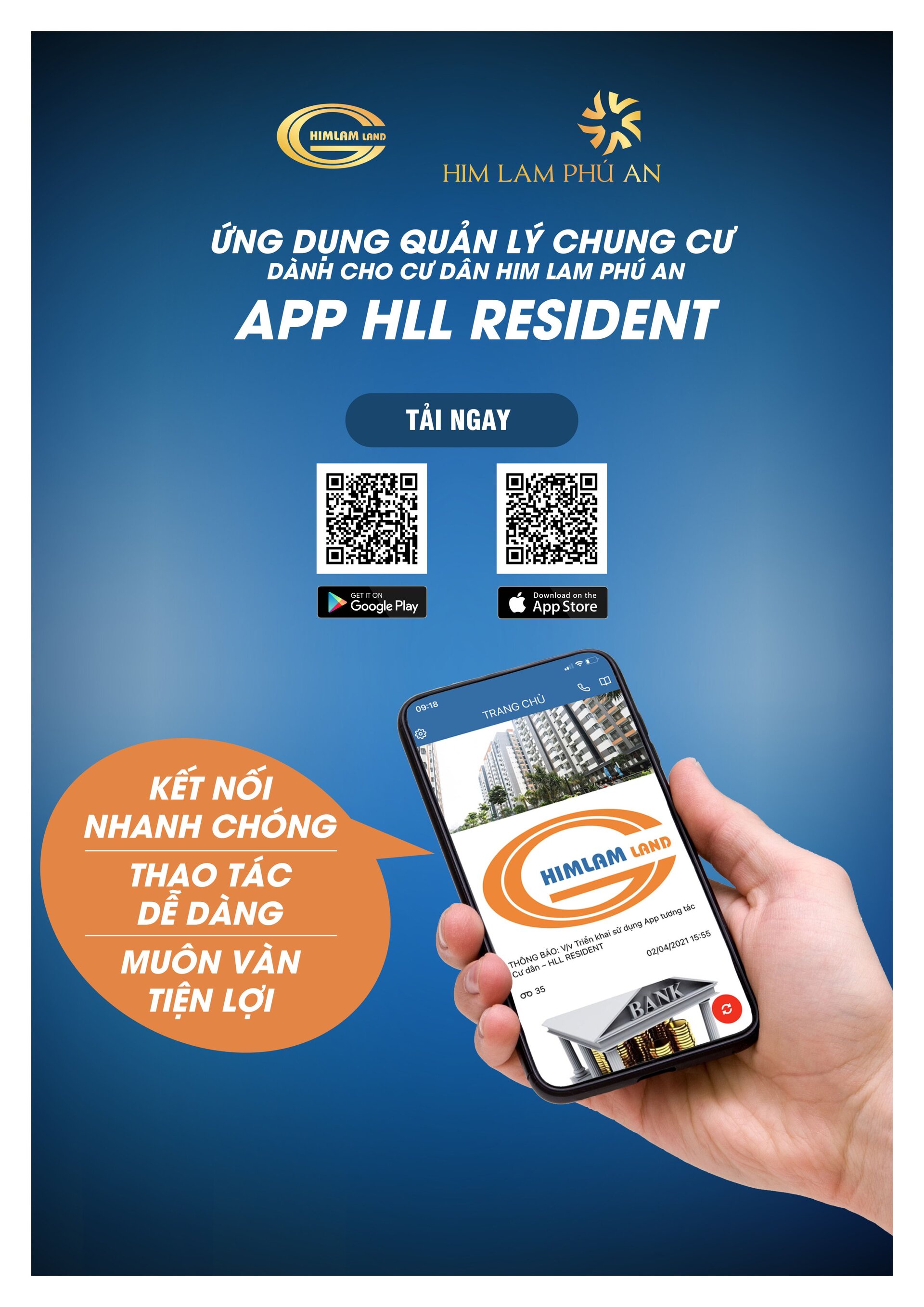 HIM LAM LAND RA MẮT ỨNG DỤNG QUẢN LÝ CHUNG CƯ “HLL RESIDENT”